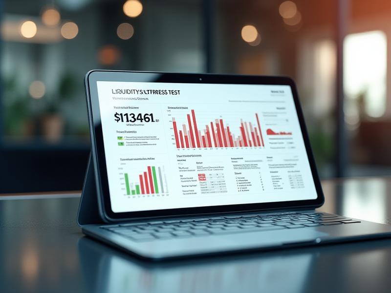 Stress testing interface showing portfolio resilience during a simulated liquidity crunch