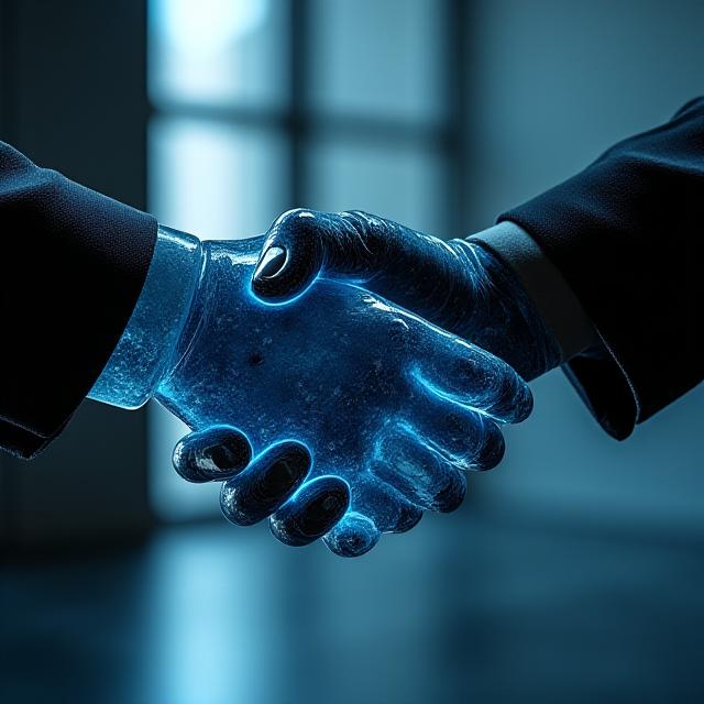 Abstract representation of financial partnership and trust